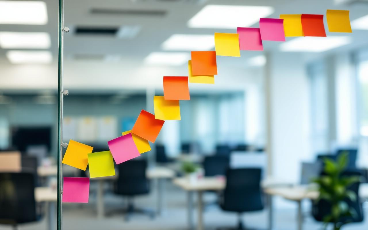 Marketing funnel wireframe on a desk