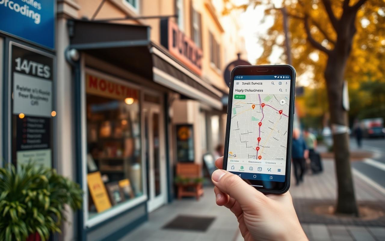 Local search map pin and business listing