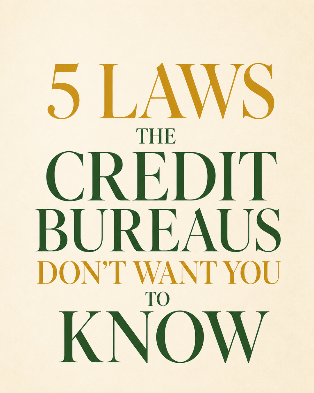 Editorial typography creative about credit bureau laws
